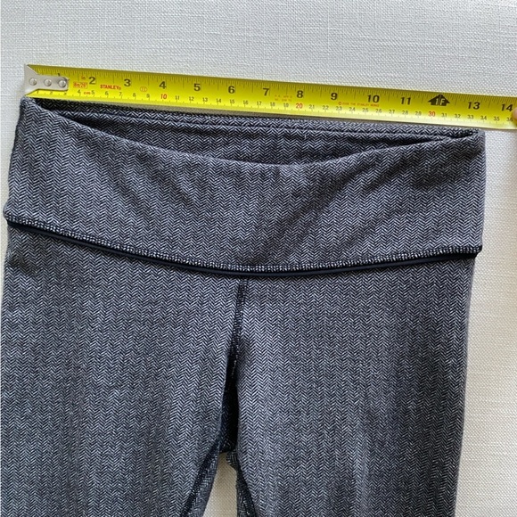 VINTAGE LULULEMON Wunder Under Pant Herringbone Black Swan / Black Size 6 - Picture 5 of 9